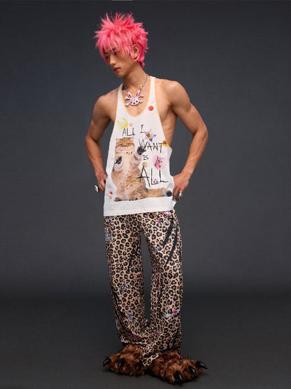 Cat Print Vest I Want Everything【s0000017296】