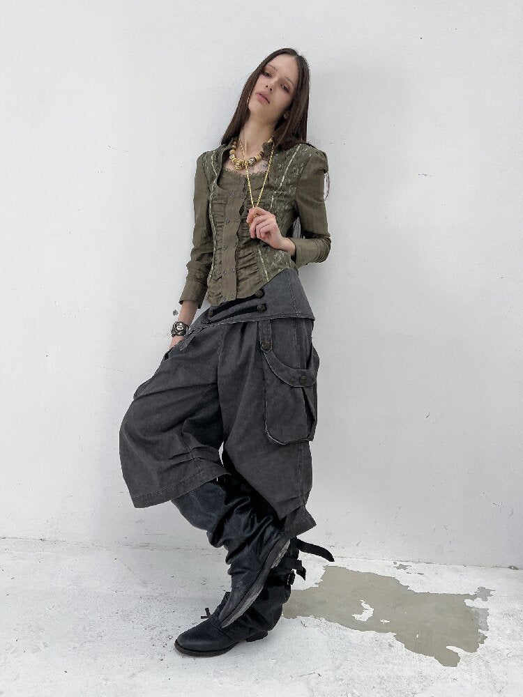 Vintage Low Rise Cargo Cropped Pants【s0000015906】