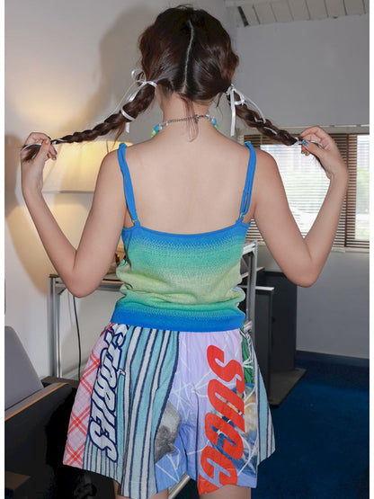 Snake print knitted strapless top【s0000012816】