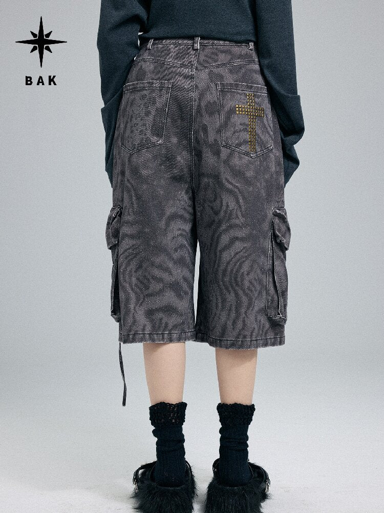Vintage Leopard Cargo Shorts【s0000016256】