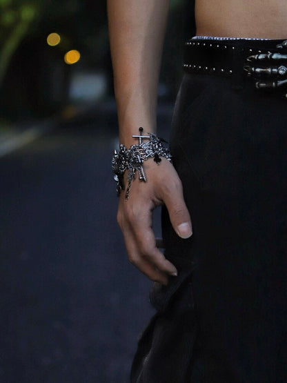 Handcrafted Gothic Punk Cross Bracelet【s0000018910】
