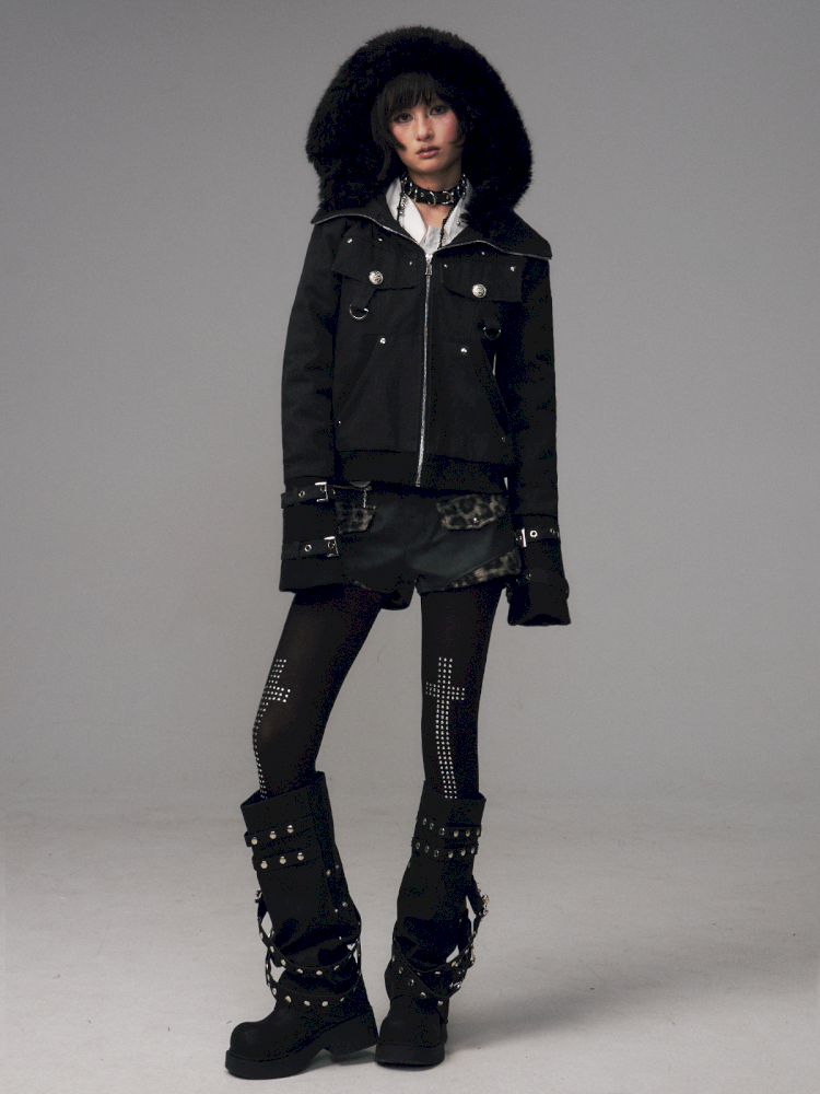 Vintage Sand Wash Detachable Hood Jacket【s0000014703】