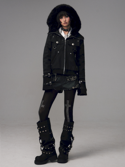 Vintage Sand Wash Detachable Hood Jacket【s0000014703】