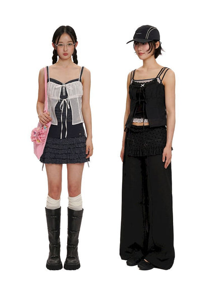 Overlay niche design lace-up camisole【s0000012521】