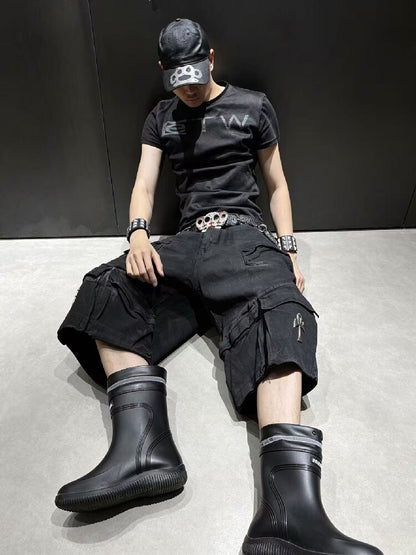 Mesh Letter Slim Short-Sleeve Tee【s0000018266】