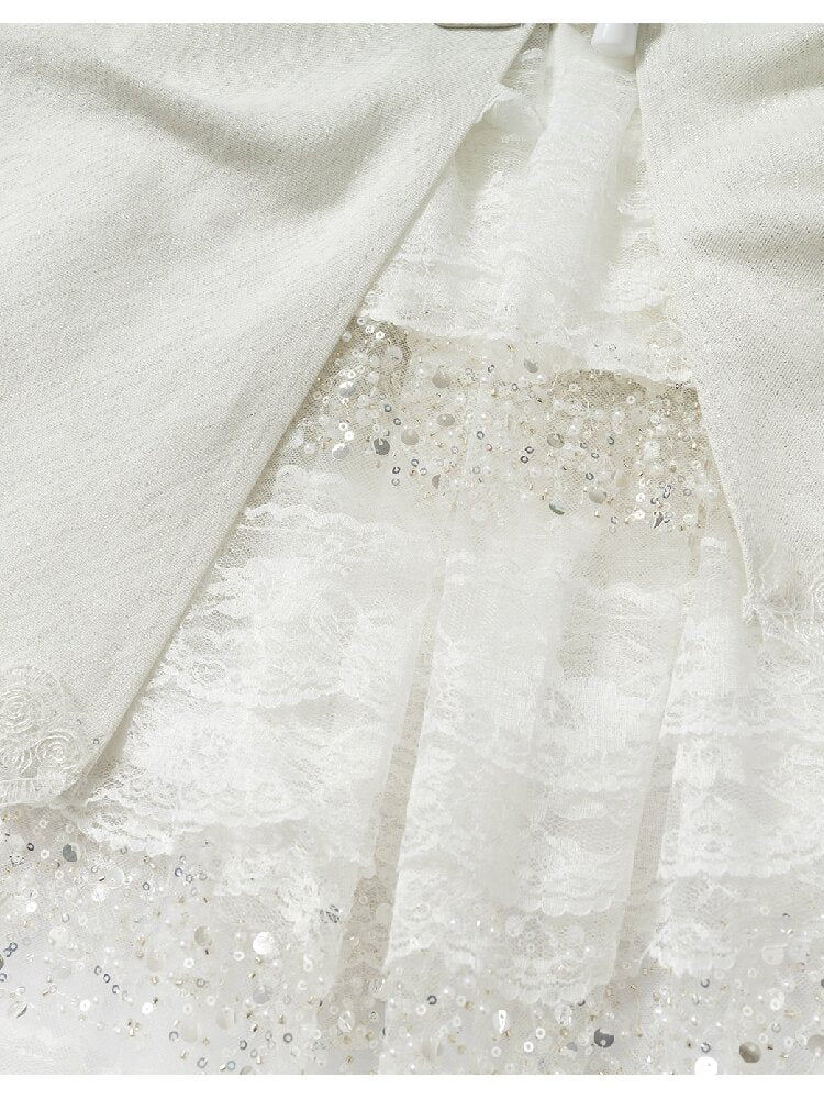 Stitched Lace Denim Maxi Skirt【s0000015940】