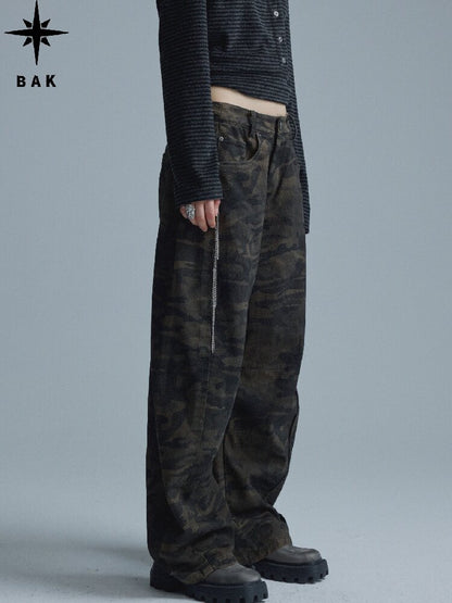 Vintage Distressed Camo Pants【s0000018556】