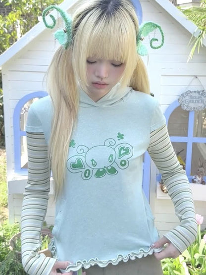 Long Sleeve Hooded Bottom Shirt【s0000012197】