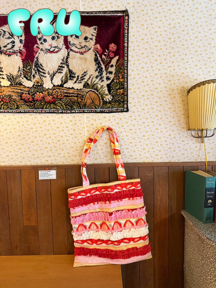 Strawberry Cake Corduroy Bag【s0000015611】