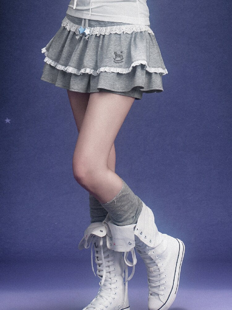 Trojan Horse Embroidered Skirt【s0000015760】