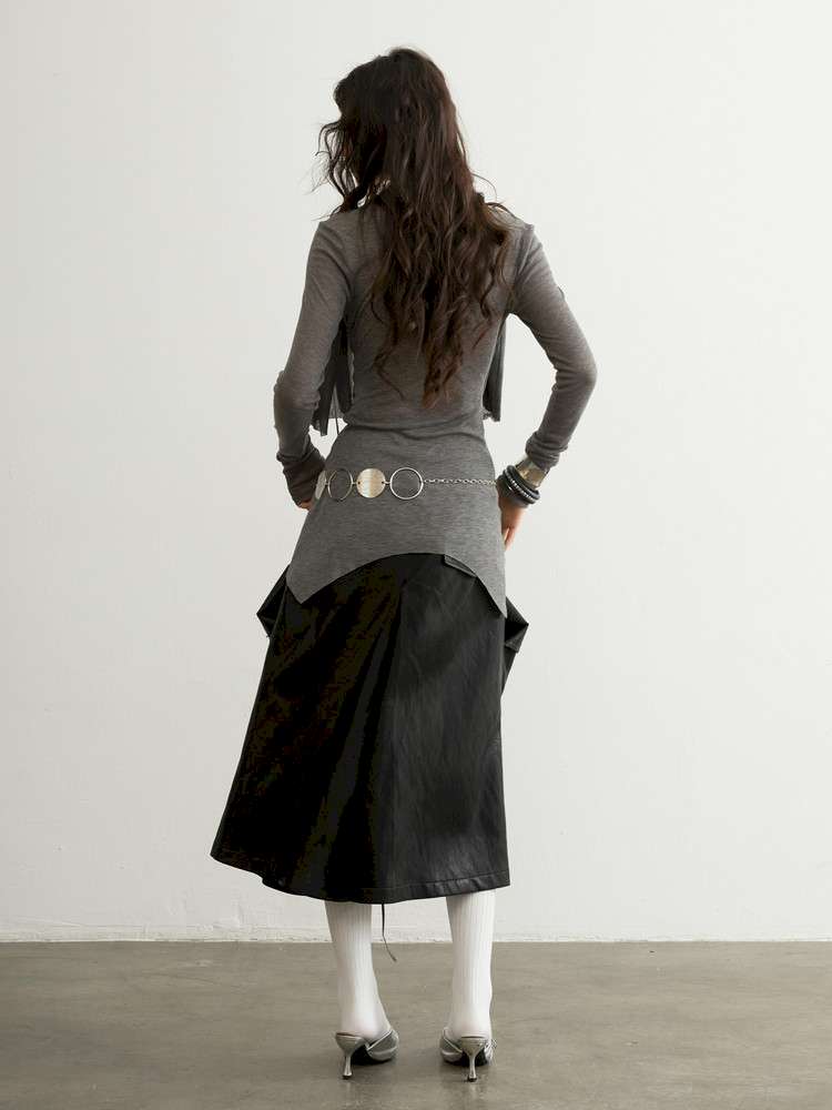 Pleated Sculptural Mock Two Shirt【s0000015191】