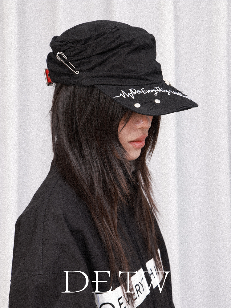 Vintage Pleated Metal Brooch Flat Hat【s0000019114】