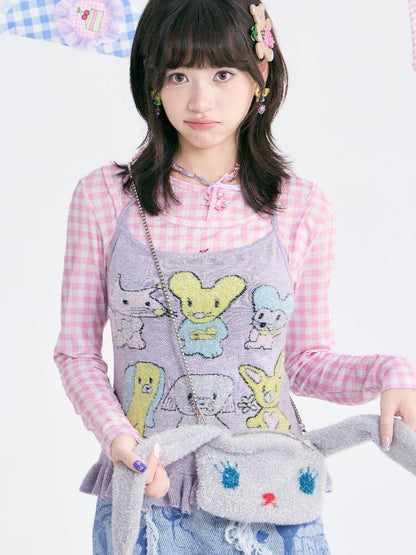 Taro Purple Ruffle Halter Overalls【s0000018372】