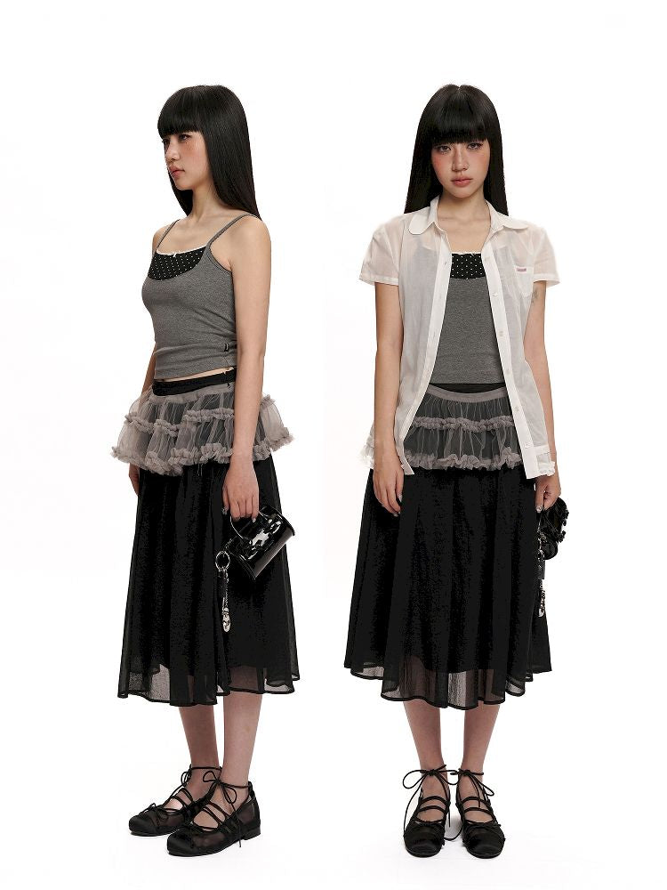 Elastic Waist Head Peplum Half Skirt【s0000012495】