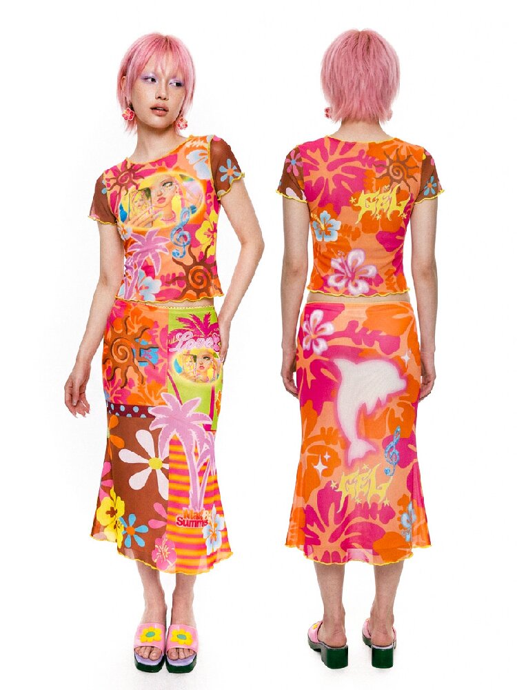 Summer Island Fitted Mermaid Dress【s0000017517】