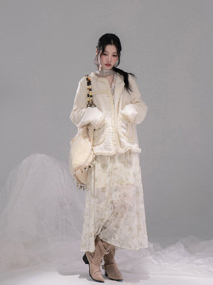 Broken Apricot White Wool Jacket【s0000015735】