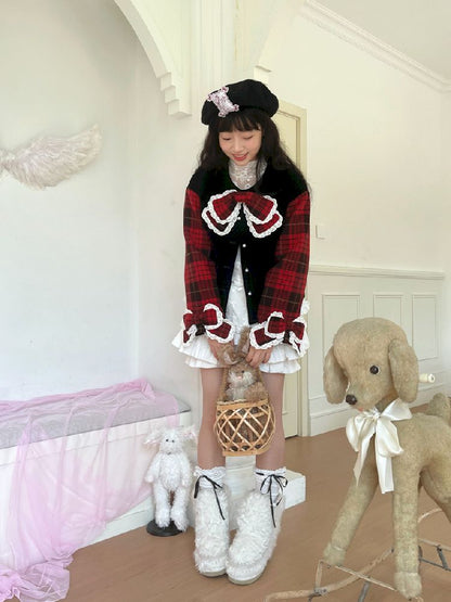 Velvet Bows Short Jacket【s0000011335】