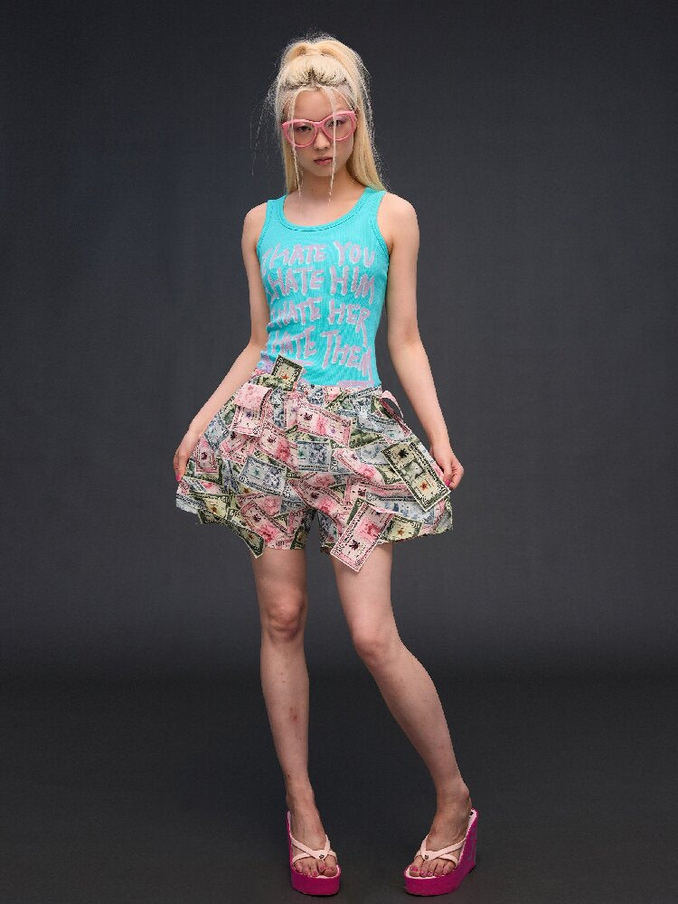 Printed Aro Pants Money Print T【s0000017032】