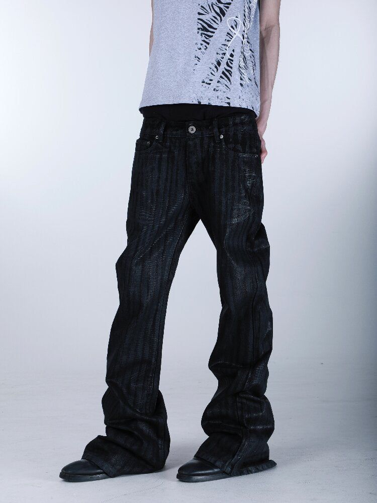 Bamboo Strip Brushed Wax Jeans【s0000016669】