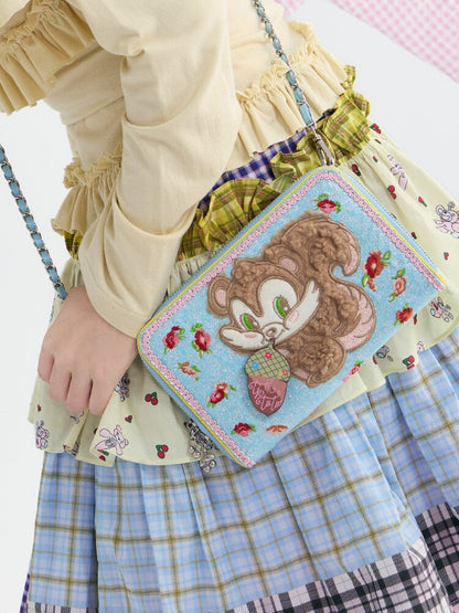 Plush Pine Cone Floral Crossbody Bag【s0000018374】