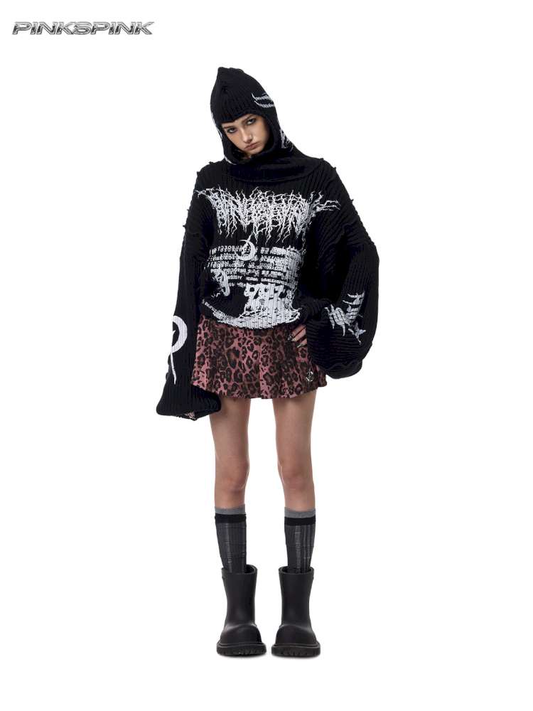 Structure Patchwork Hooded Sweater【s0000015120】