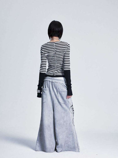 Striped Cross Rivet Stacked Top【s0000015011】