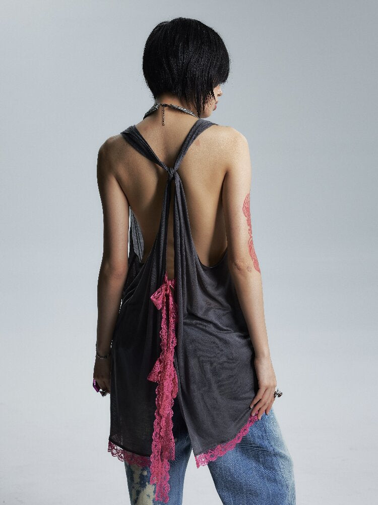 Loose Collar Printed Camisole Top【s0000017005】