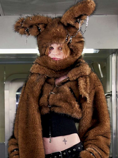 Long Hair Contrast Patch Hat Scarf【s0000014639】