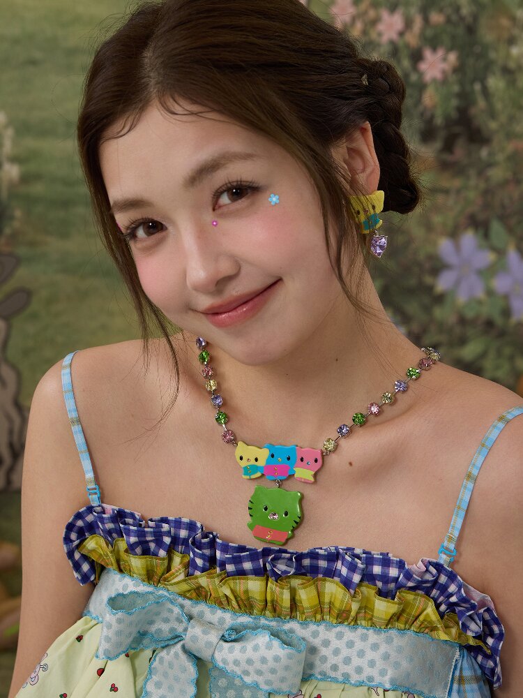 Cartoon Rhinestone Necklace Earrings【s0000017122】