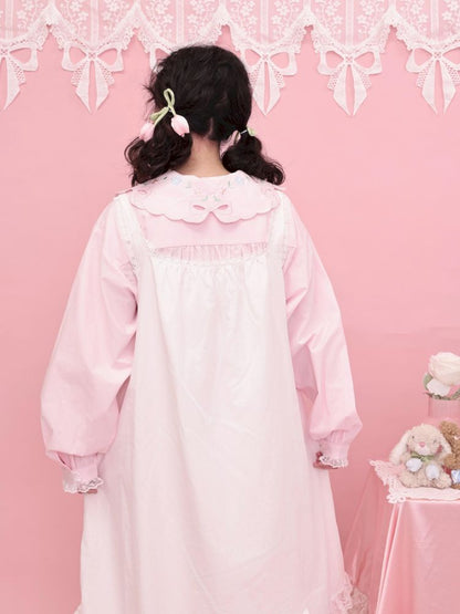 Lace petal hem smocked skirt tank dress【s0000013497】