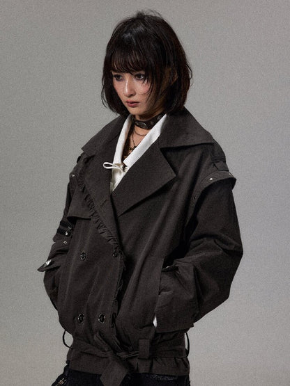 Lace Double Breasted Trench Coat【s0000018491】
