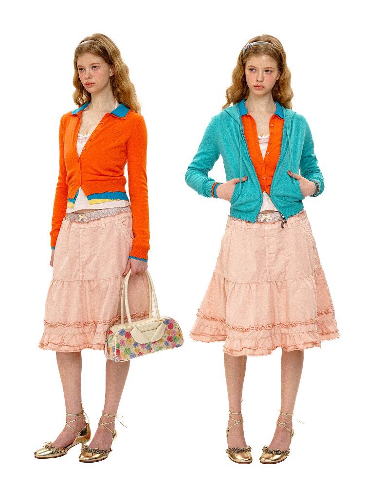Fake Paneled Ruffled A-line Skirt【s0000016100】