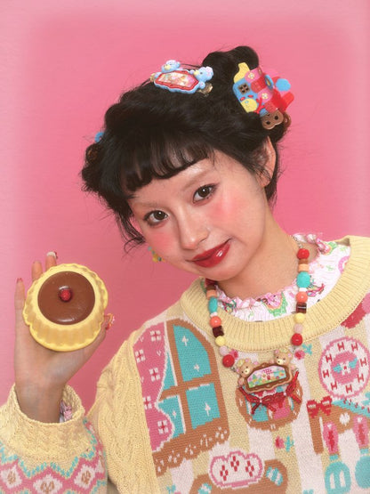 Acrylic Beaded Hair Clip Necklace【s0000011325】