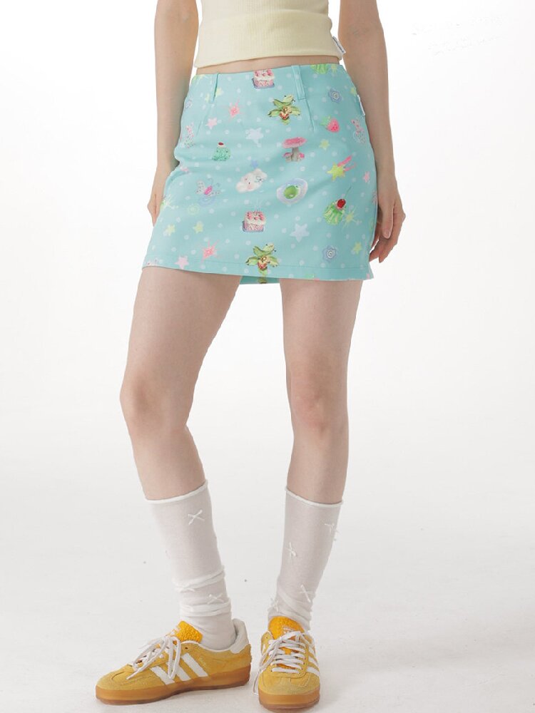 Summer Childlike Print Short Skirt【s0000017157】