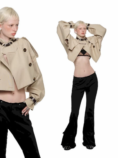 Washed Canvas Retro Flared Pants【s0000011574】