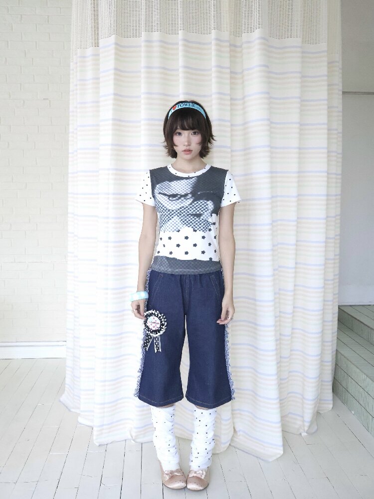 Antique Polka Dot Cat Print Top【s0000018678】