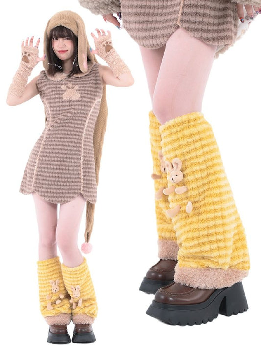 Bunny Doll Yellow Striped Legwarmers【s0000005735】
