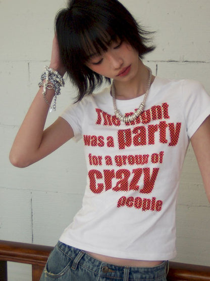 Letter Print Short Sleeve T-Shirt【s0000012423】