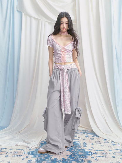 Sporty Loose Pockets Wide Leg Pants【s0000012157】