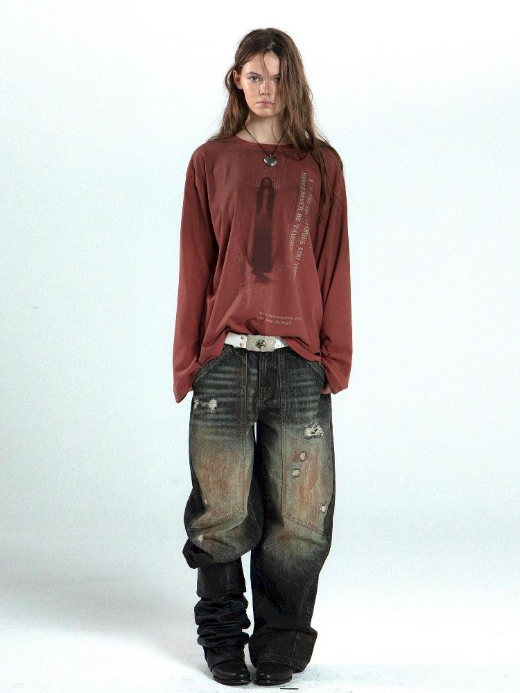 Basic Round Neck Long Sleeve T-Shirt【s0000011265】