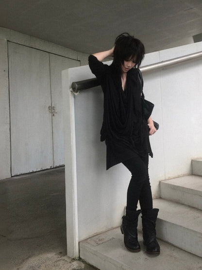 Stretched Lyocell Swaying Collar Cardigan【s0000019002】