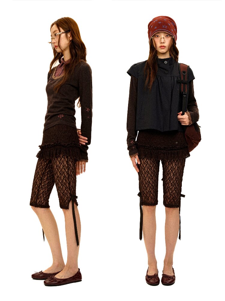 Fake Two Ruffled Lace Skirt Panties【s0000017909】