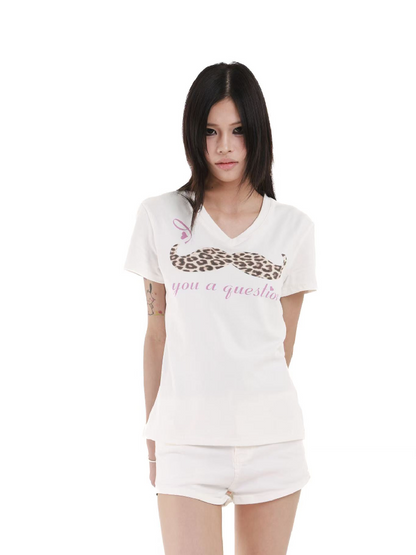 Leopard Print Slogan Short Sleeve【s0000018242】