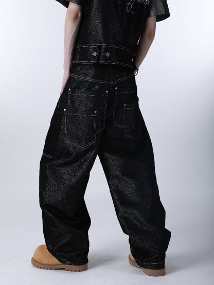 Silver Filigree Topstitch Jeans【s0000016295】