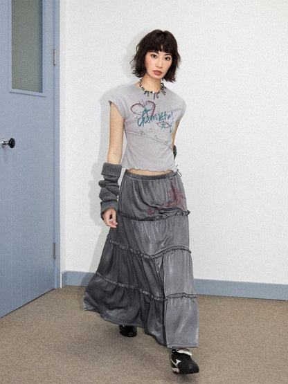 High waist thin a-line skirt【s0000012281】