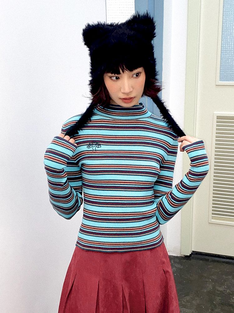 Retro Slim Striped Long Sleeve T-Shirt【s0000011637】