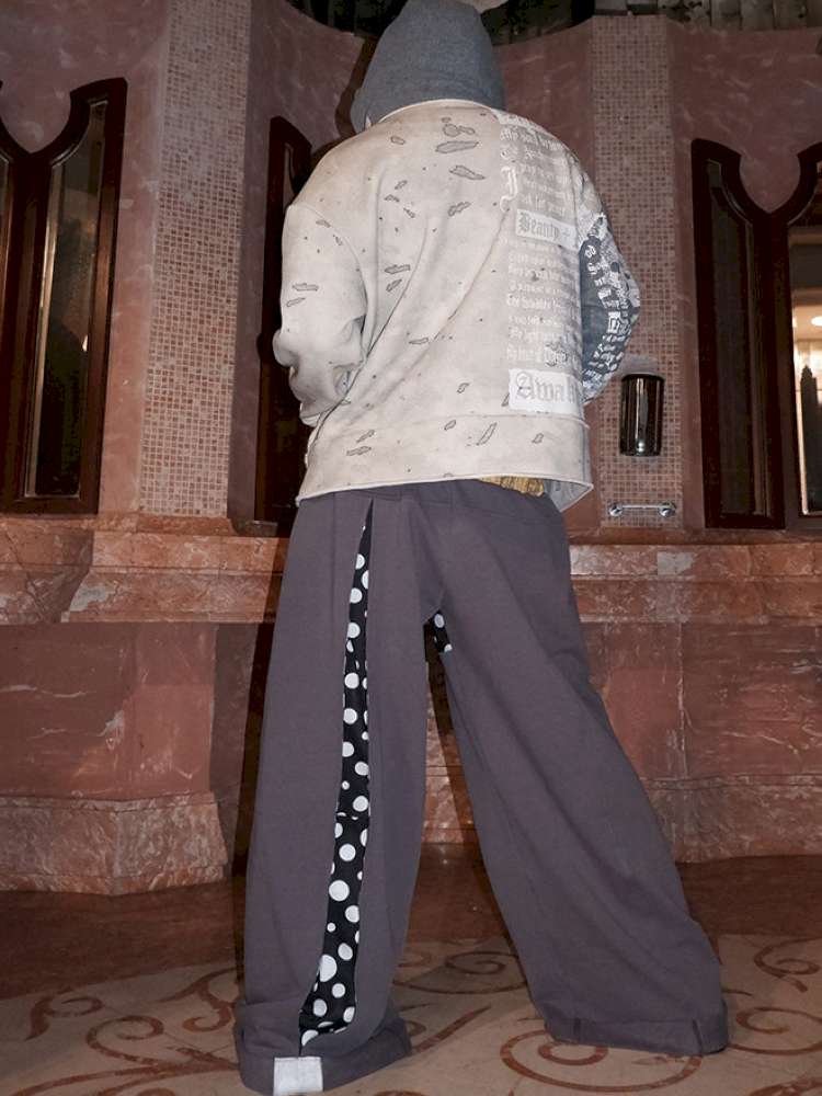 Polka Dot Paneled Wide Leg Pants【s0000015150】