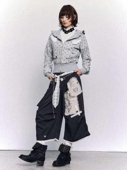 Vintage Printed Apcal Cropped Pants【s0000015971】