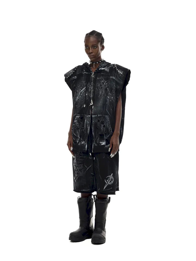Cat-Ear Rock Punk Sleeveless Y2K Jacket【s0000014016】