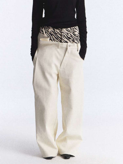 Irregular Zebra Wide Leather Pant【s0000015392】